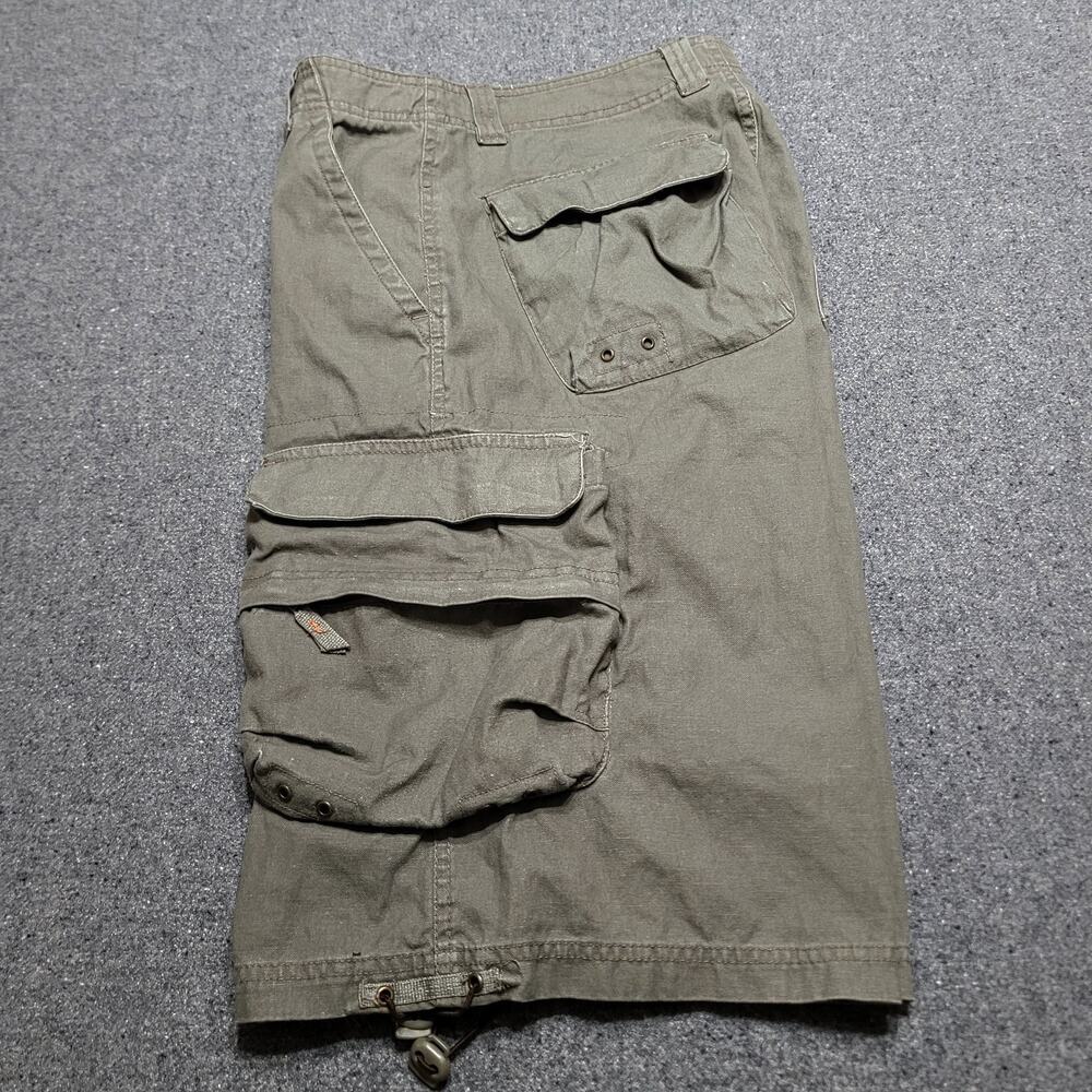 Vintage Arizona Shorts Mens 36 Taupe Canvas Parachute Cargo Utility Baggy 90s